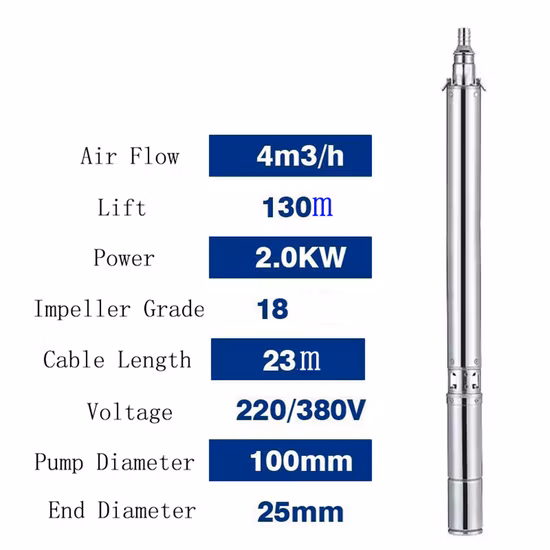 Bomba de água solar submersível sem escova DC com controlador MPPT de todos os tamanhos e qualidade superior